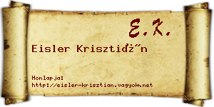 Eisler Krisztián névjegykártya